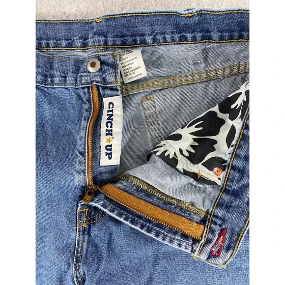 Cinch White Label Men's Jeans 40x32 Relaxed Fit Straight Leg Blue Denim Western - Picture 2 of 8
